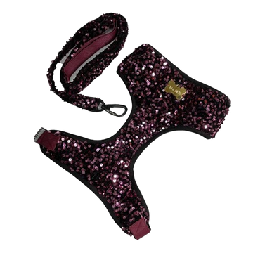 A+a Pets Sequins Harness & Leash Set For Dogs & Cats